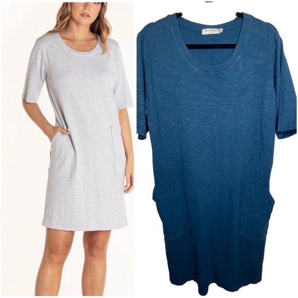 Mododoc T Shirt dress SZ L Women's Loungwear Lagenlook Blue Minimalist - Picture 1 of 15